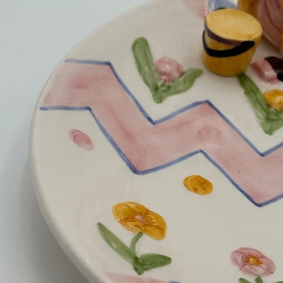 Vintage Fitz And Floyd Girl Bunny Platter - Picture 10 of 16